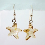 Champagne Swarovski Starfish Sterling Earrings